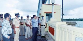 ADGP Bhaskar Rao inspects security at KRS dam and Mysore Airport