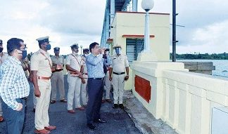 ADGP Bhaskar Rao inspects security at KRS dam and Mysore Airport