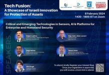 Exclusive Technology Fusion Webinar to showcase Israeli innovation for Protection of Assets