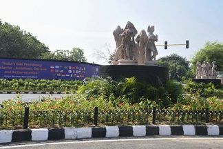 Security Guards for fountains, statues put up for G20 in Delhi: Officer