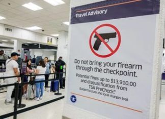 TSA detecting more than 18 firearms per day at airport security checkpoints, 93 percent loaded