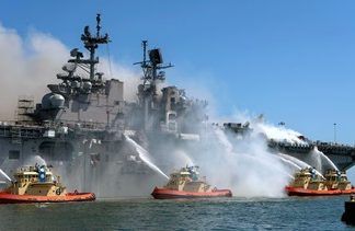 US Navy needs to improve fire safety enforcement on ships, watchdog warns
